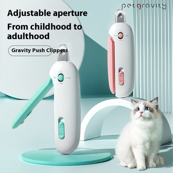 Cat Nail Scissors – Gravity Push Clipper for Safe & Easy Pet Nail Trimming